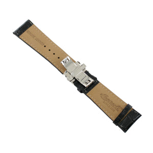 Ingersoll Ersatzband für Uhren Leder schwarz g. Kroko Faltschl. Si 24 mm