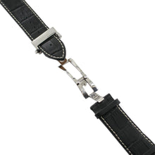 Laden Sie das Bild in den Galerie-Viewer, Ingersoll Ersatzband für Uhren Leder schwarz Kroko Spezialschl. 24 mm