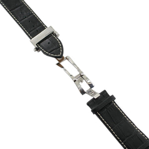 Ingersoll Ersatzband für Uhren Leder schwarz Kroko Spezialschl. 24 mm