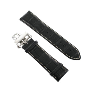 Ingersoll Ersatzband für Uhren Leder schwarz Kroko Spezialschl. 24 mm