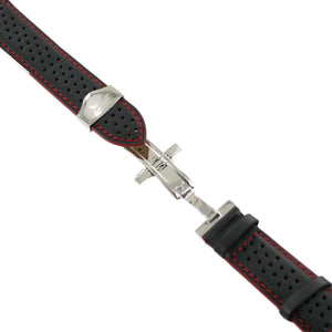 Ingersoll Ersatzband für Uhren Leder schwarz Löcher Faltschl. Si 24 mm