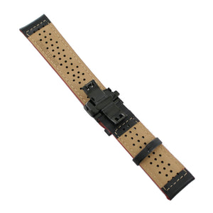 Ingersoll Ersatzband für Uhren Leder schwarz Löcher Faltschl. SW 24 mm