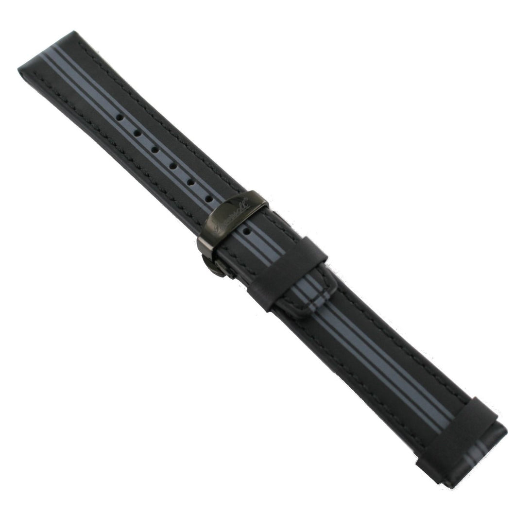 Ingersoll Ersatzband für Uhren Leder sw / grau Faltschl. sw 22 mm