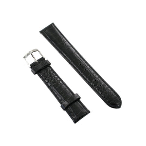 Ingersoll Ersatzband für Uhren Leder schwarz Kroko Dornschließe SI 18 mm