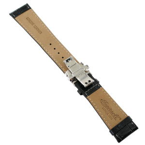 Ingersoll Ersatzband für Uhren Leder schwarz g. Kroko Faltschl. Si 24 mm XL