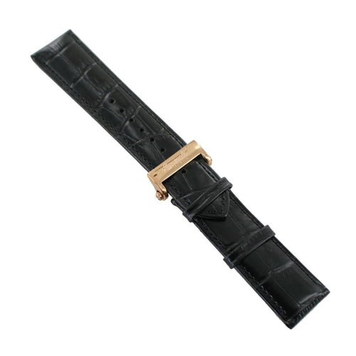 Ingersoll Ersatzband für Uhren Leder schwarz g. Kroko Faltschl. spez. Rosé 24 mm