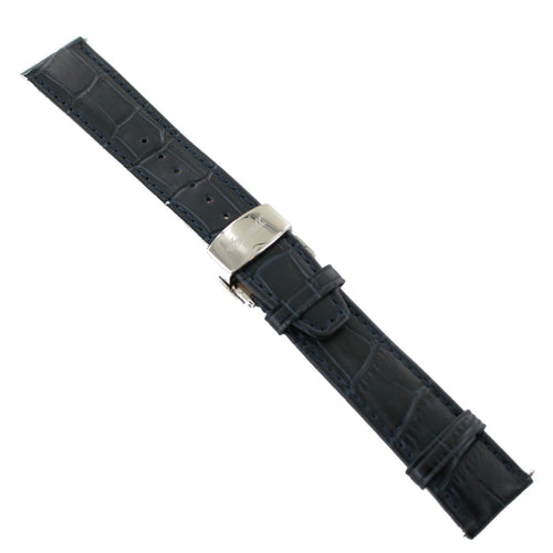 Ingersoll Ersatzband für Uhren Leder blau Kroko Faltschl. 24 mm