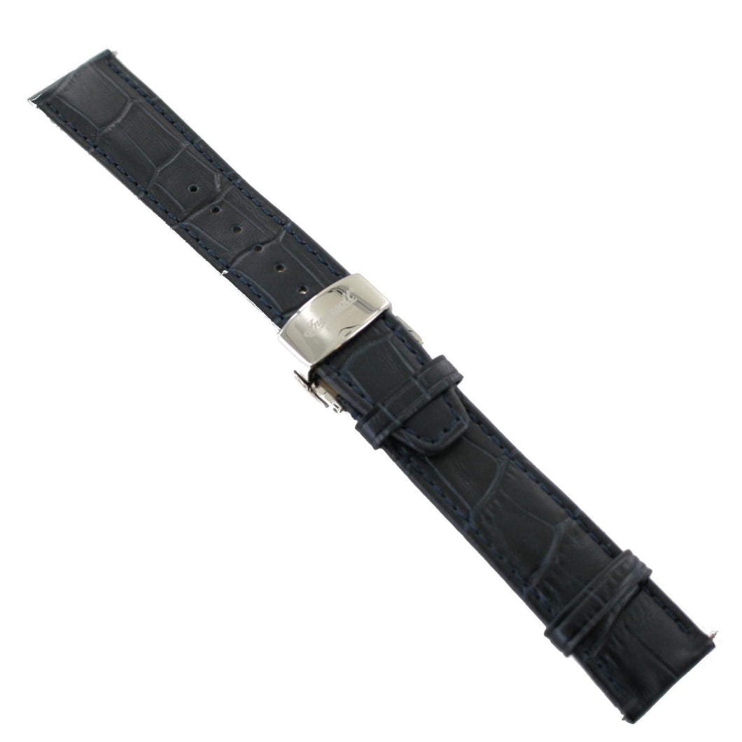 Ingersoll Ersatzband für Uhren Leder blau Kroko Faltschl. 24 mm