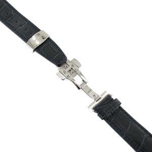 Ingersoll Ersatzband für Uhren Leder blau Kroko Faltschl. 24 mm