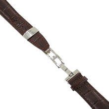 Laden Sie das Bild in den Galerie-Viewer, Ingersoll Ersatzband für Uhren Leder dunkelbraun Kroko Faltschl. Si 24 mm