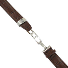 Laden Sie das Bild in den Galerie-Viewer, Ingersoll Ersatzband für Uhren Leder dunkelbraun Kroko Faltschl. Si 21 mm