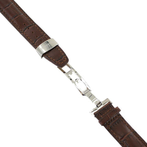 Ingersoll Ersatzband für Uhren Leder dunkelbraun Kroko Faltschl. Si 21 mm