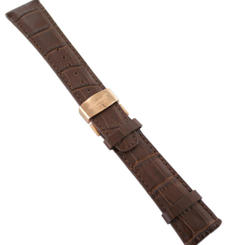 Ingersoll Ersatzband für Uhren Leder braun Kroko Faltschl. Rosé 24 mm S