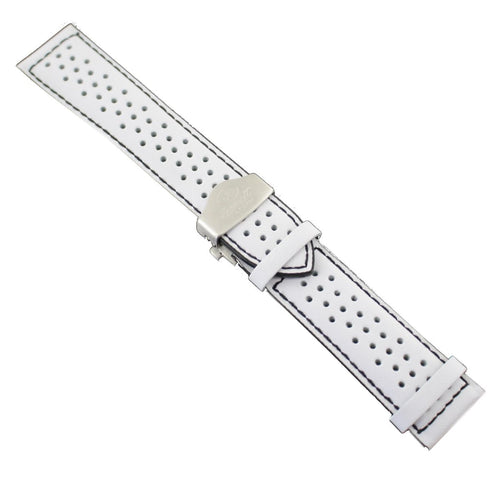 Ingersoll Ersatzband für Uhren Leder weiss Löcher Faltschl. Si 24 mm