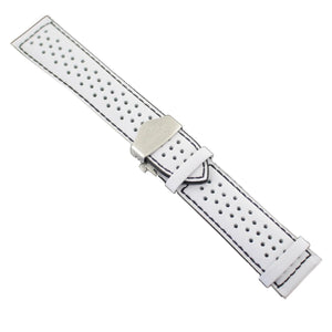 Ingersoll Ersatzband für Uhren Leder weiss Löcher Faltschl. Si 24 mm