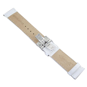 Ingersoll Ersatzband für Uhren Leder weiss g. Kroko Faltschl. Si 24 mm