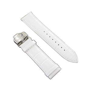 Ingersoll Ersatzband für Uhren Leder weiss g. Kroko Faltschl. Si 24 mm