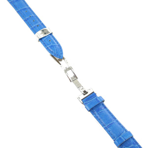 Ingersoll Ersatzband für Uhren Leder blau Kroko Faltschl. Si 16 mm