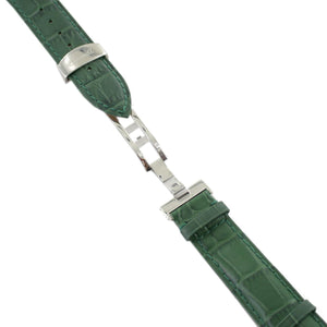 Ingersoll Ersatzband für Uhren Leder grün matt Kroko Faltschl. Si 22 mm