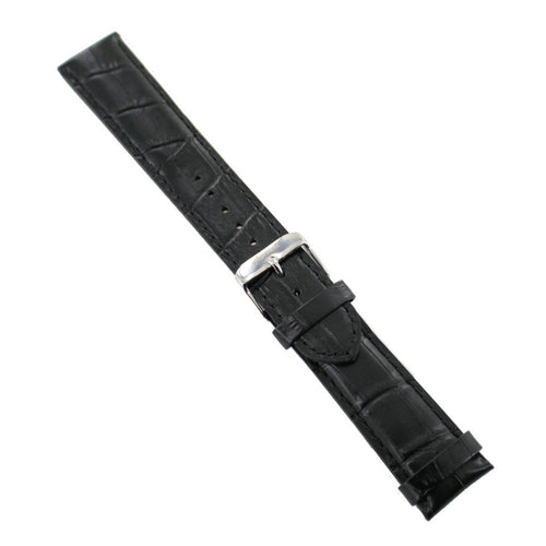 Ingersoll Ersatzband für Uhren Leder schwarz Kroko Dornschließe SI 22 mm