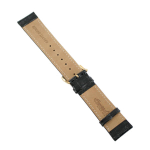 Ingersoll Ersatzband für Uhren Leder schwarz g. Kroko Dornschließe Gold 22 mm