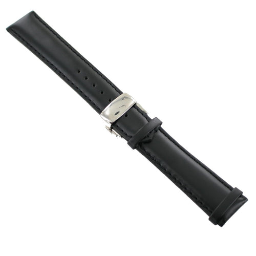 Ingersoll Ersatzband für Uhren Leder schwarz Naht sw Dornschließe Si 22 mm