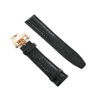 Ingersoll Ersatzband für Uhren Leder schwarz g. Kroko Faltschl. spez. Rosé 22 mm