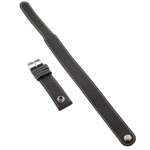 Ingersoll Ersatzband für Uhren Leder schwarz Naht weiss Niete Dornschl. Si 22 mm