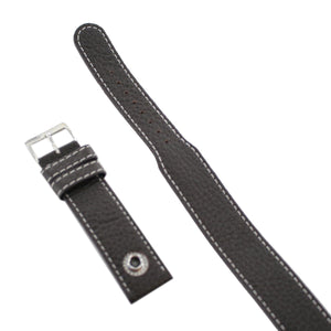 Ingersoll Ersatzband für Uhren Leder schwarz Naht weiss Niete Dornschl. Si 22 mm