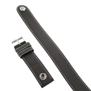 Ingersoll Ersatzband für Uhren Leder schwarz Naht weiss Niete Dornschl. Si 22 mm