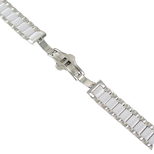 Ingersoll Ersatzband für Uhren Edelstahl Keramik Faltschl. silber / weiss IN2712 18 mm