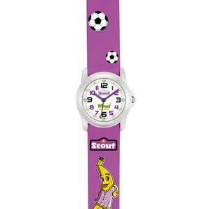 Scout Kinder Uhr Lernuhr Team Bananenflanke Mädchenuhr lila 280307002