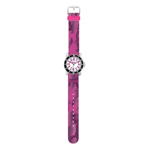 Scout Kinder Uhr Lernuhr Diver - Pink Camouflage Mädchen 280377004