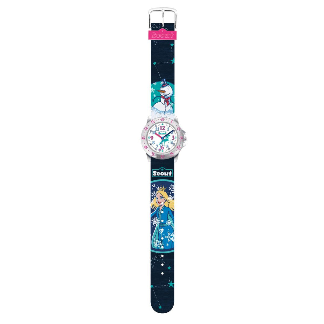 Scout Kinder Uhr Lernuhr Action Girls - Eisprinzessin blau Mädchen 280378017