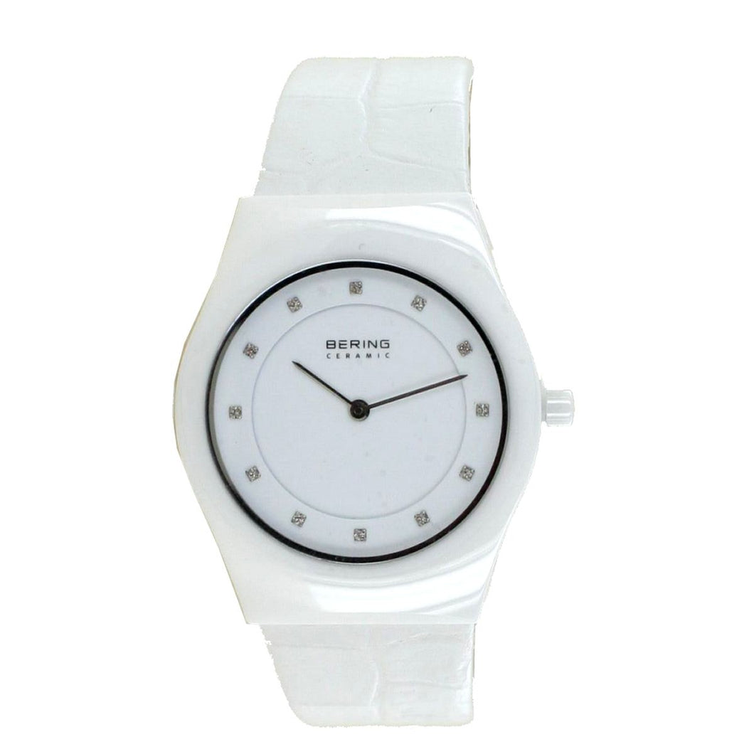 Bering Damen Uhr Armbanduhr Slim Ceramic - 32035-659 Leder Kroko