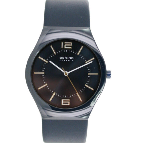 Bering Herren Uhr Armbanduhr Slim Ceramic - 32039-880-1 Leder