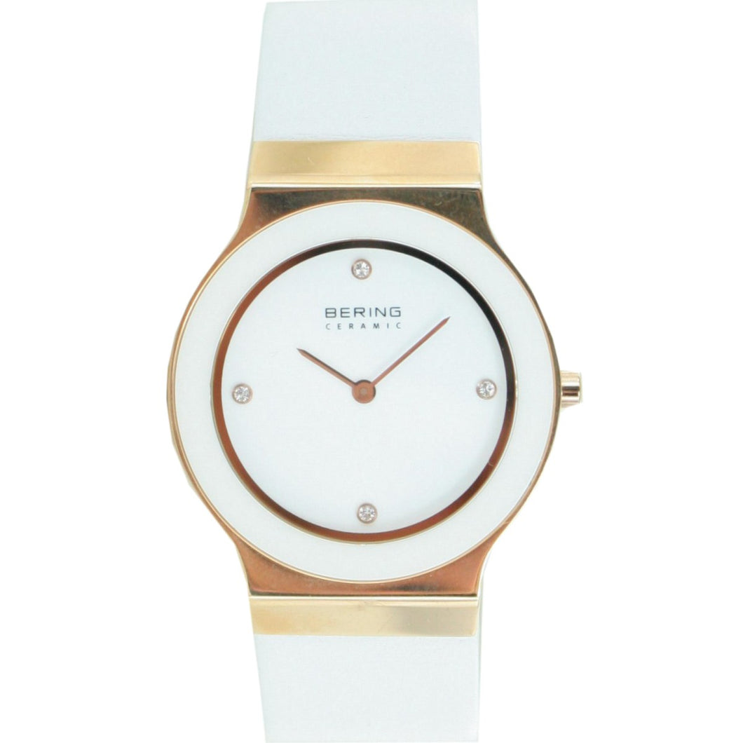 Bering Damen Uhr Armbanduhr Slim Ceramic - 32834-664-1 Leder
