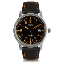 Laden Sie das Bild in den Galerie-Viewer, Aristo Herren Uhr Armbanduhr Fliegeruhr 38 Beo Automatik 3H226-L Leder