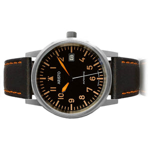 Aristo Herren Uhr Armbanduhr Fliegeruhr 38 Beo Automatik 3H226-L Leder