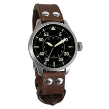 Laden Sie das Bild in den Galerie-Viewer, Aristo Herren Uhr Armbanduhr Fliegeruhr Automatik 3H228 Leder