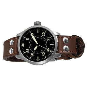 Aristo Herren Uhr Armbanduhr Fliegeruhr Automatik 3H228 Leder