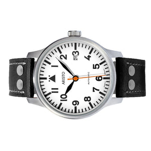 Aristo Herren Uhr Armbanduhr Fliegeruhr Automatik 3H237 Leder