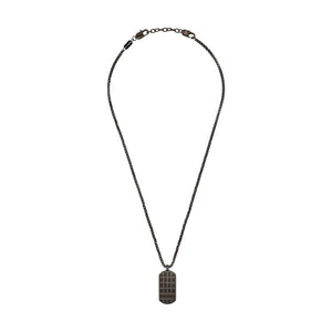 s.Oliver Jewel Herren Kette Edelstahl silber mit Anhänger IP Gun 2038876