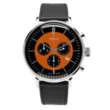 Laden Sie das Bild in den Galerie-Viewer, Aristo Bauhaus Herren Uhr Chronograph Edelstahl 4H238 Leder