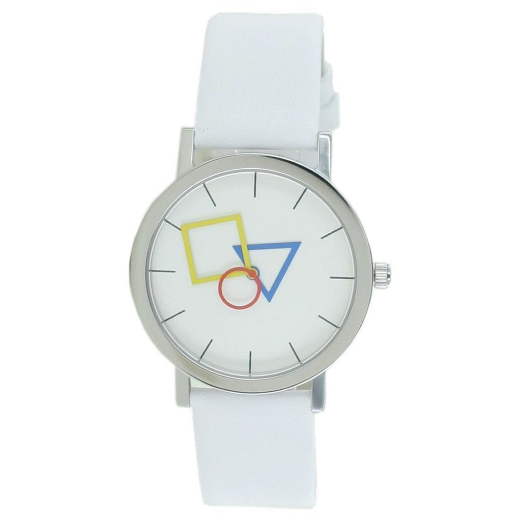 Aristo Bauhaus Unisex Uhr Edelstahl 4D85IW Leder weiß