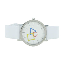 Laden Sie das Bild in den Galerie-Viewer, Aristo Bauhaus Unisex Uhr Edelstahl 4D85IW Leder weiß