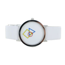 Laden Sie das Bild in den Galerie-Viewer, Aristo Bauhaus Damen Uhr Edelstahl 4D85W Leder weiss