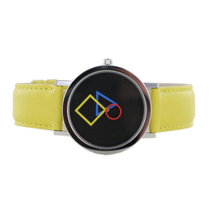 Aristo Bauhaus Damen Uhr Edelstahl 4D86G Leder gelb