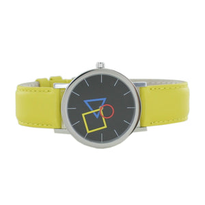 Aristo Bauhaus Unisex Uhr Edelstahl 4D86IG Leder gelb