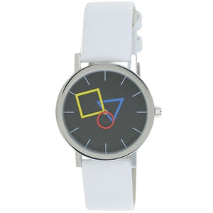 Aristo Bauhaus Unisex Uhr Edelstahl 4D86IW Leder weiß